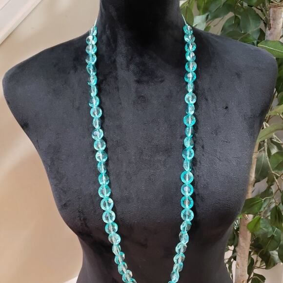 Mint Womens Fashion Crystal Beaded Long Statement Necklace Jewelry Adjustable - Picture 2 of 5